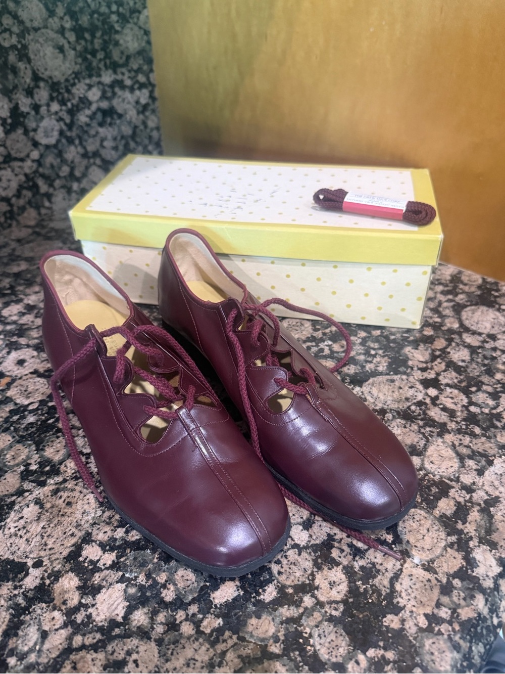 NIB Tree-Mark by Drew Women's Lace-Up Vintage Style Ankle Booties in Wine
